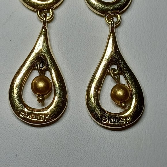 Monet Champagne Brown Colored Pearl Dangle Stud Earrings - Picture 11 of 15